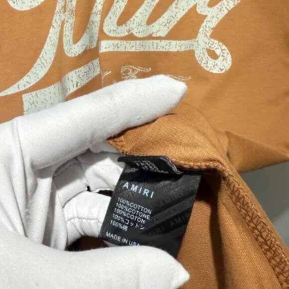 Amiri Retro Script Logo Brown T-shirt - Picture 5 of 6